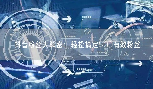 抖音粉丝大解密：轻松搞定500有效粉丝
