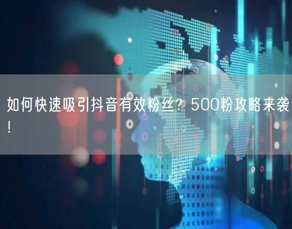 如何快速吸引抖音有效粉丝？500粉攻略来袭！