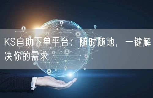 KS自助下单平台：随时随地，一键解决你的需求